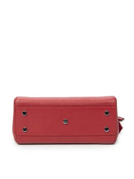 Saint Laurent Yves Small Cabas Rive Gauche Red Grain Calfskin Leather Messenger - Picture 6 of 10